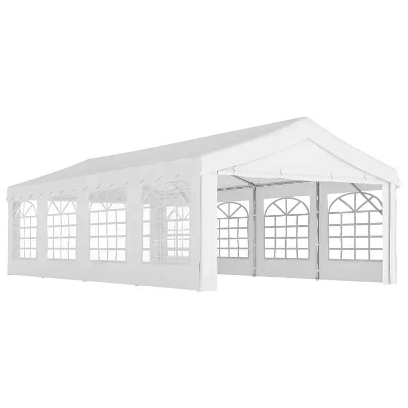  8m x 4m Heavy Duty Party Tent Marquee with Removable Sidewalls - White