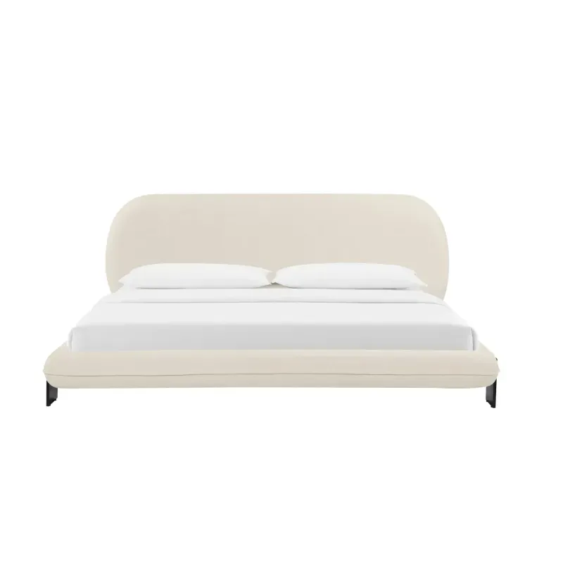 Ophelia Cream Faux Wool Super King Bed Frame