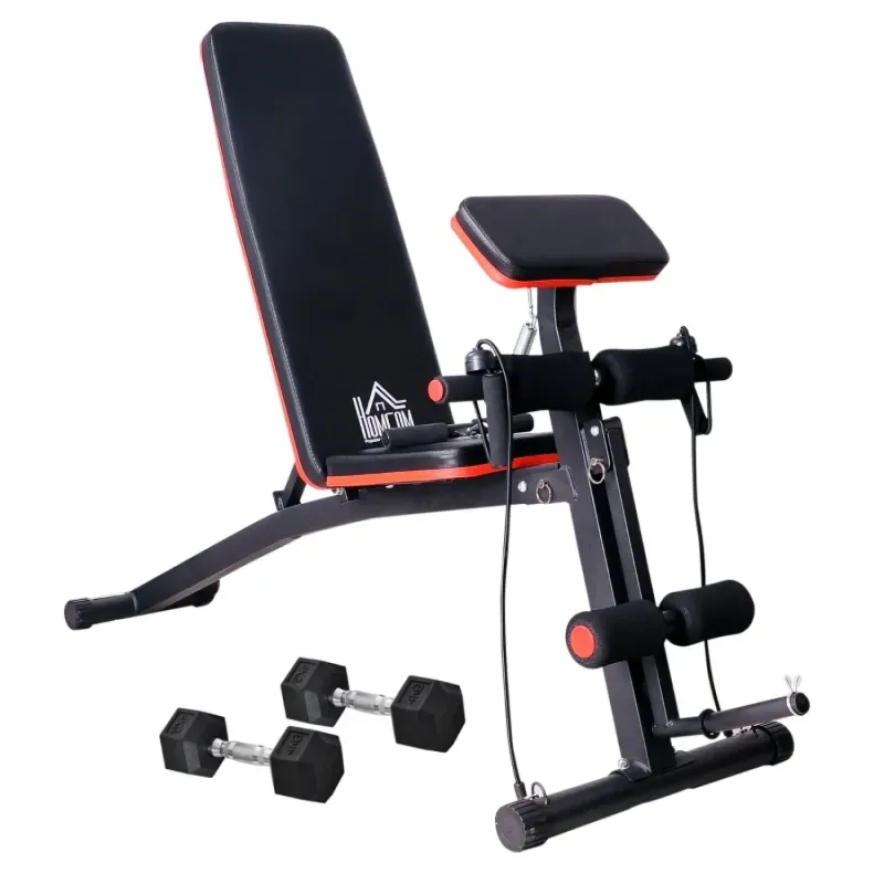  Folding Adjustable Weight Bench with 2 x 4kg Dumbbells