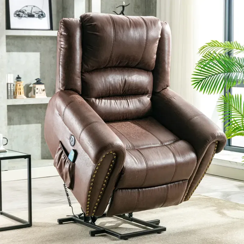 Oversized Electric Power Lift Recliner Chair with Massage and Lumbar Heat