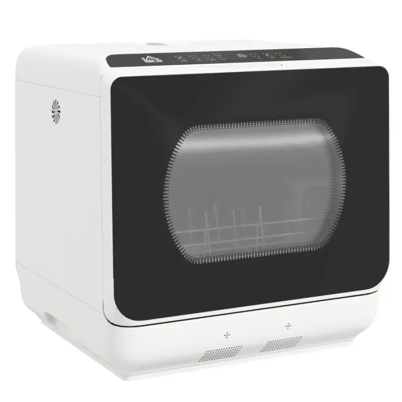 Compact 6L Tabletop Dishwasher with 5 Wash Programmes and 4 Place Settings