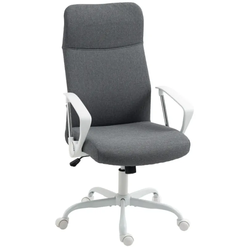 Ergonomic High Back Fabric Office Chair with Tilt Function - Grey