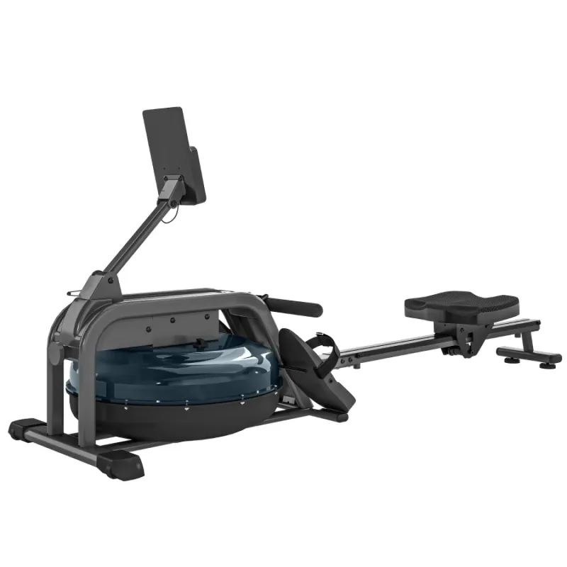 Water Rowing Machine, 6-Level Resistance, with Vertical Storage and LCD Monitor