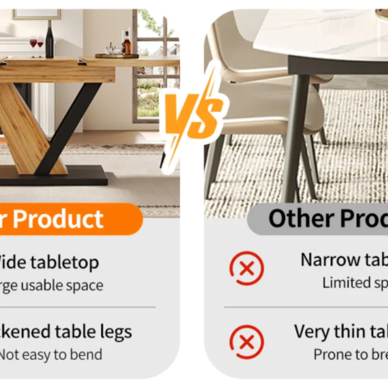 120-160cm Extendable Dining Table with Marble Effect Top and Metal Legs