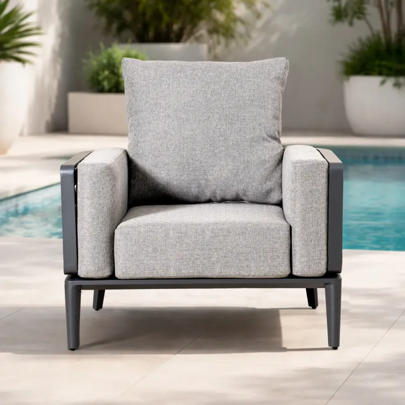 Aurel Aluminium Outdoor Armchair with 17cm Deep Cushions