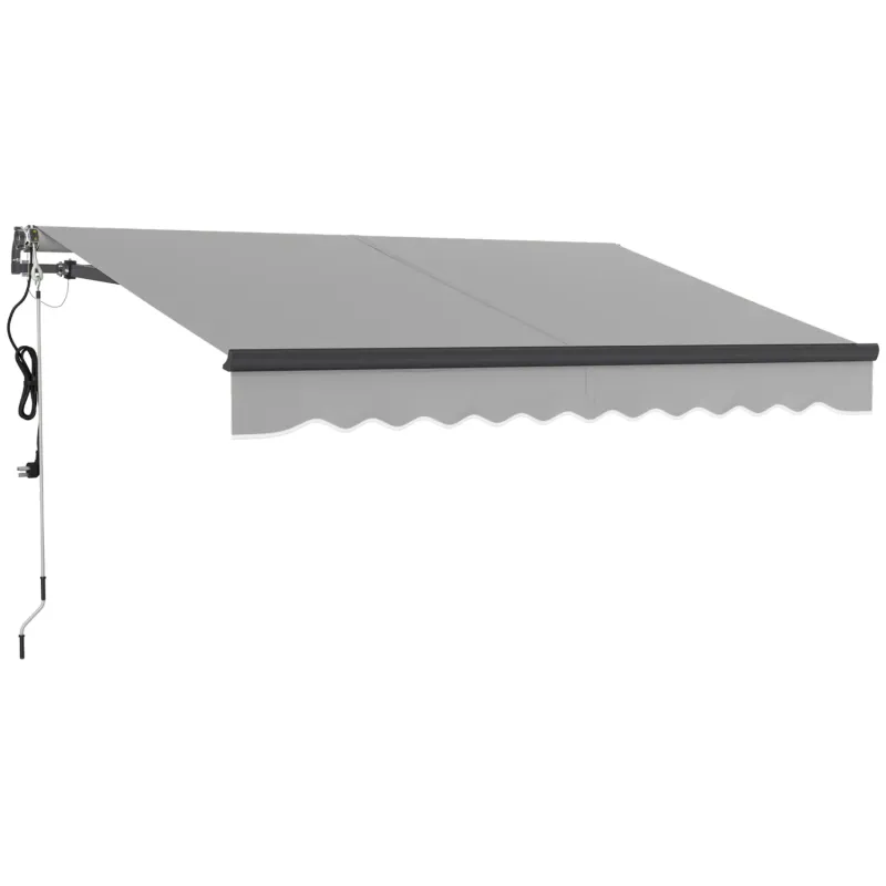 3m x 2.5m Electric Retractable Patio Awning with Remote Control - Light Grey