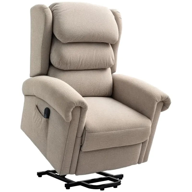 Electric Riser Recliner Chair with USB Port - Khaki Velvet-Feel