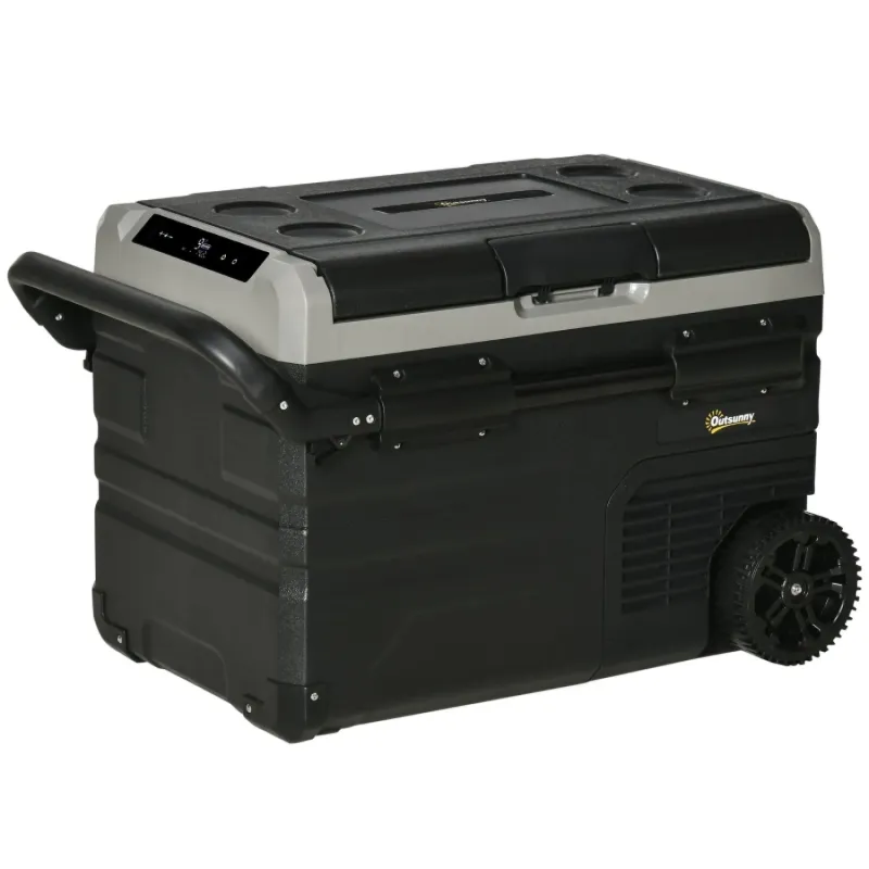 40L Portable Compressor Car Fridge Freezer with Wheels - 12V/24V/240V