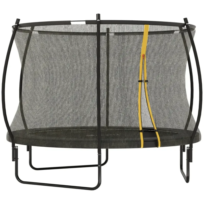 SPORTNOW 8ft Outdoor Trampoline with Safety Enclosure Net and Spring Cover - Black