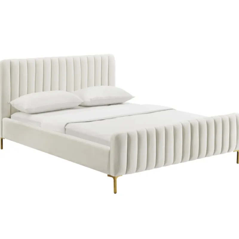 Angela Cream Upholstered Super King Bed