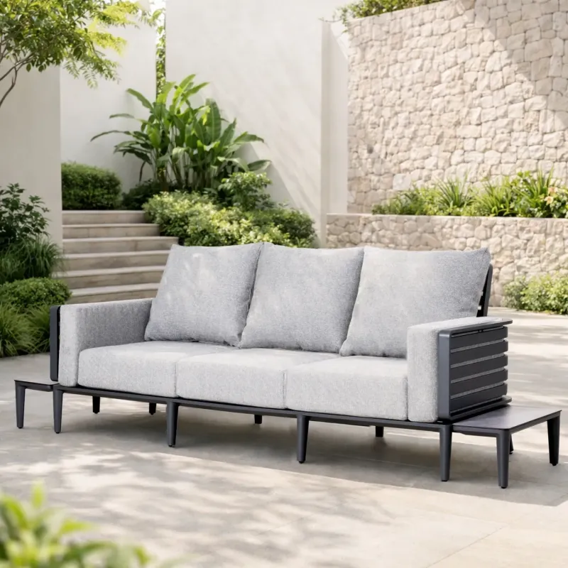 Aurel Aluminium and HPL Side Table, 62cm, with Powder-Coated Frame