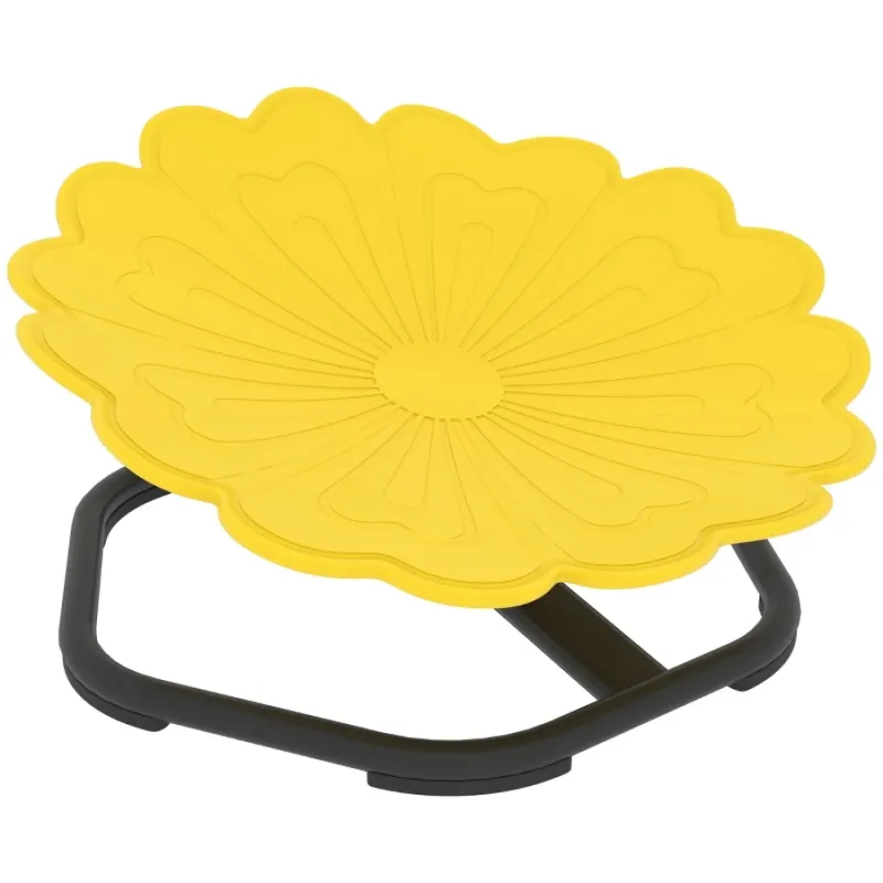 Kids Flower-Shaped Sensory Spinning Chair with 360° Swivel - Yellow