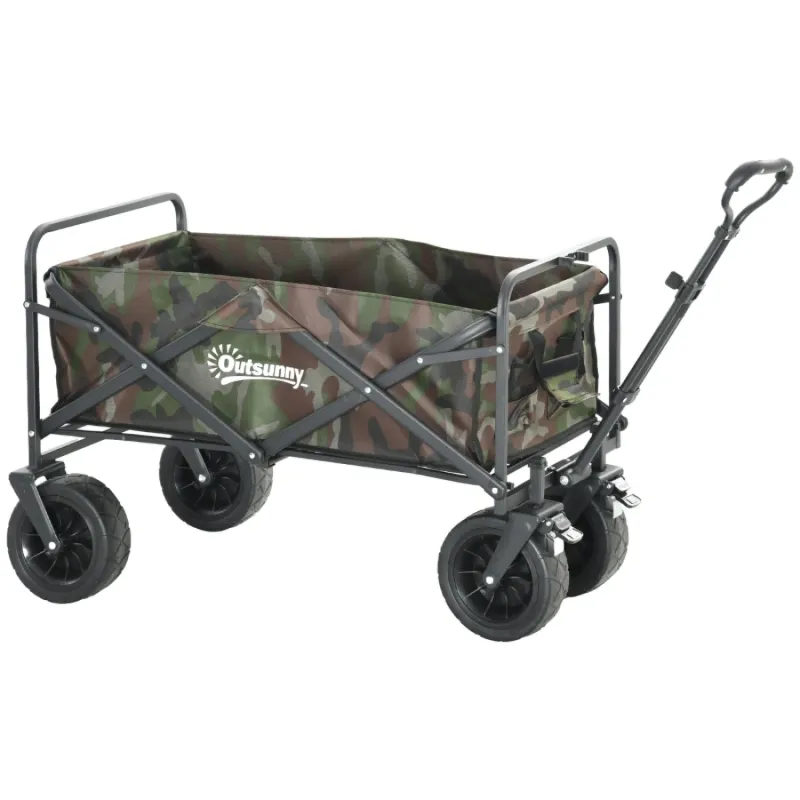 95L Heavy Duty Folding Garden Trolley - Festival Wagon and Beach Cart with Telescopic Handle