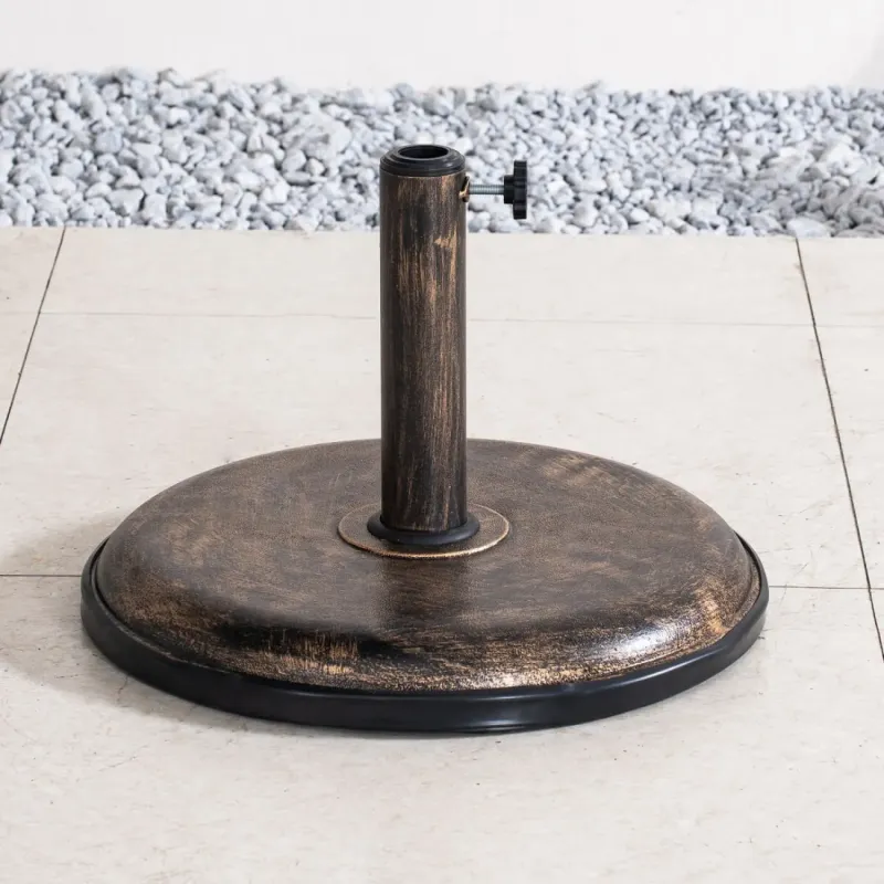 15kg Round Concrete Parasol Base for Straight Pole Garden Umbrellas
