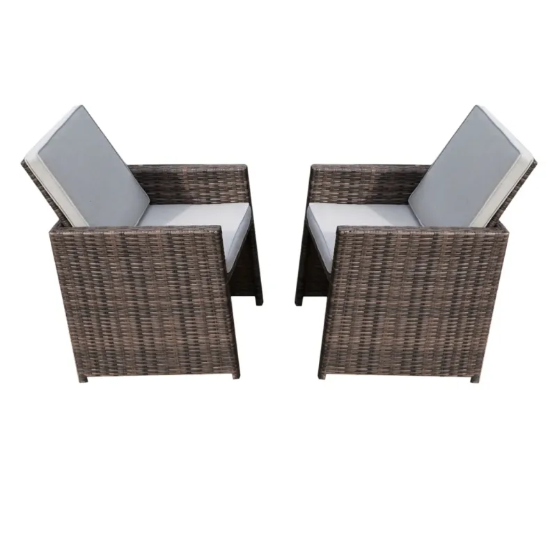 Carmel Set of 2 Rattan Garden Armchairs with Flip-Up Backs