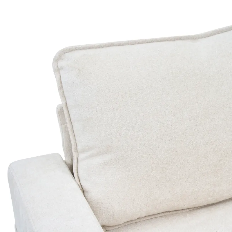 Beige 4-Seater L-Shaped Corner Sofa with Reversible Chaise, USB Charging and Cup Holders