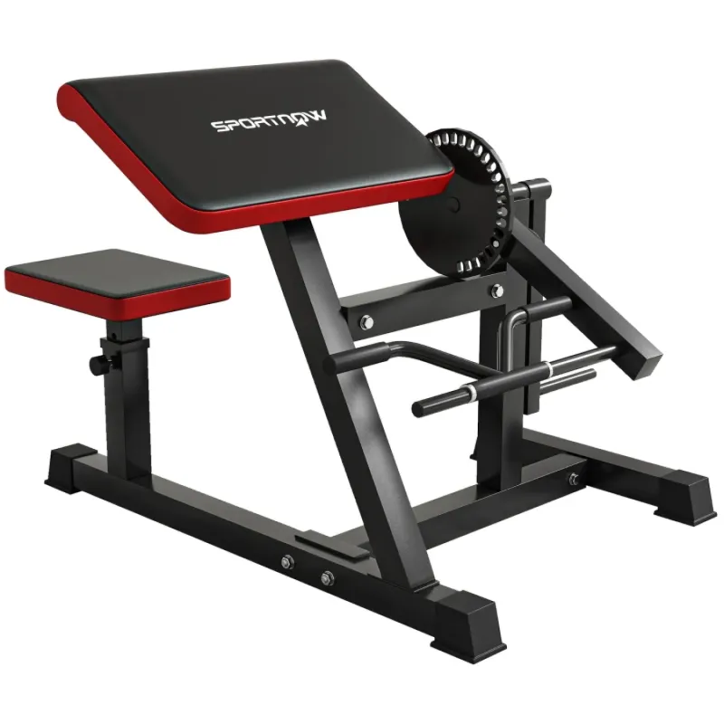 SPORTNOW Adjustable Preacher Curl Weight Bench for Biceps and Triceps Training