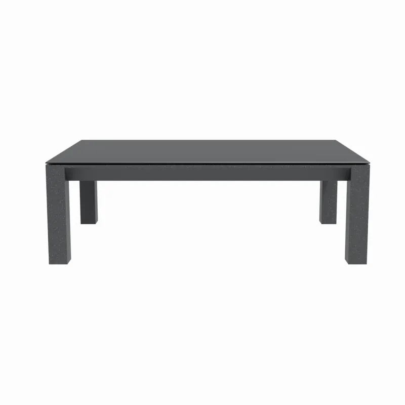 Arve 120cm Outdoor Coffee Table with Aluminium Frame and Stone Effect Top