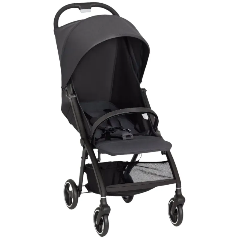 AIYAPLAY Lightweight Travel Stroller - Compact Folding Pushchair with Reclining Seat - Dark Grey