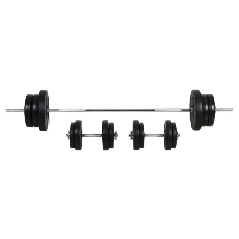 65kg Adjustable Dumbbell and Barbell Weight Set for Home Gym