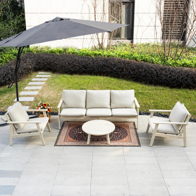 Toledo 5-Seater Wooden Outdoor Lounge Set with Round Coffee Table