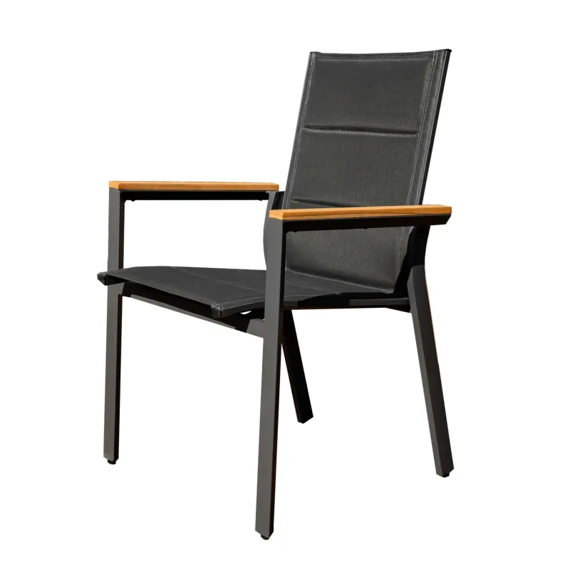 Arve Aluminium and Teak Outdoor Dining Chairs - Set of 4