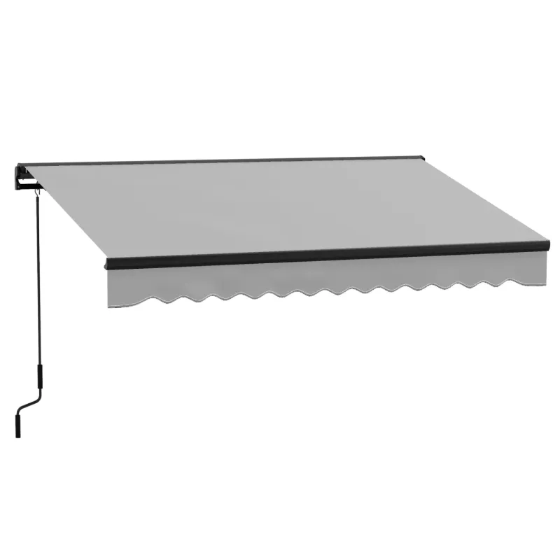  3 x 2m Electric Retractable Half Cassette Patio Awning with Remote Control - Light Grey