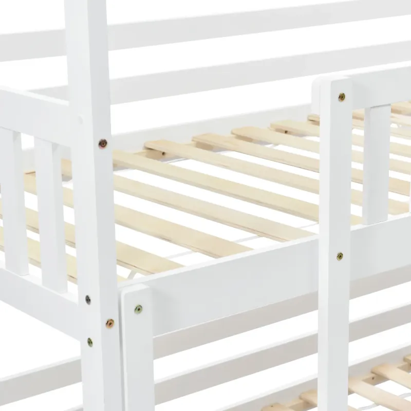 Castle Theme Wooden Mid Sleeper Bunk Bed with Safety Ladder