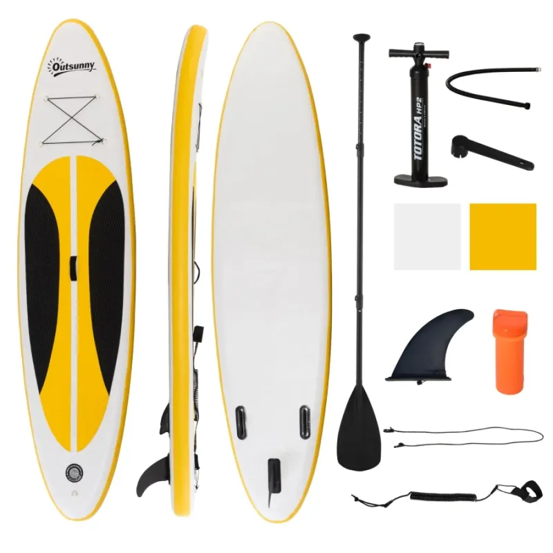 10ft Inflatable Stand Up Paddle Board Set with Accessories – White iSUP