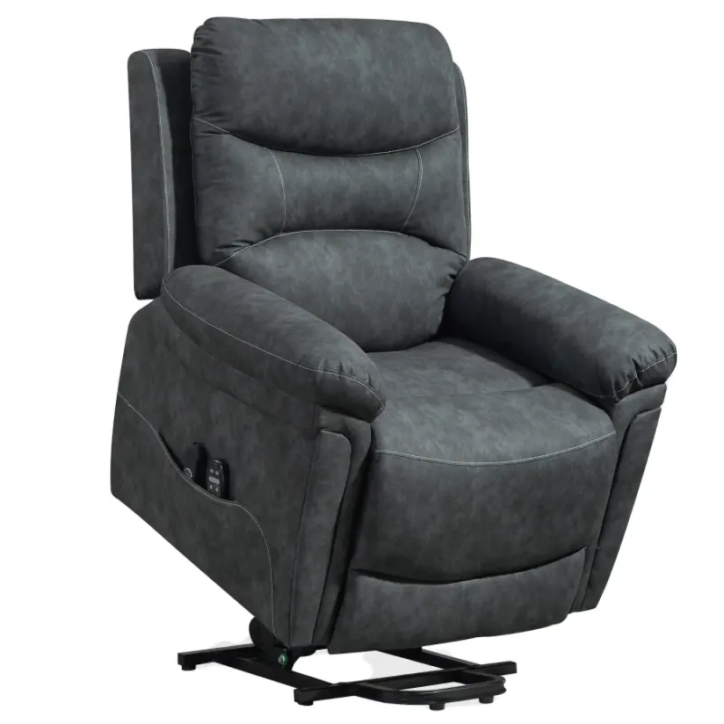  Electric Power Lift Recliner Massage Chair with Heat, USB Charging and Faux Leather - Grey