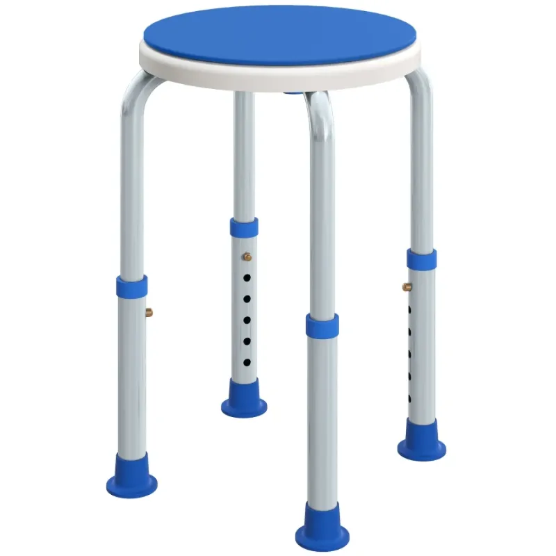 360° Swivel Height-Adjustable Aluminium Shower Stool