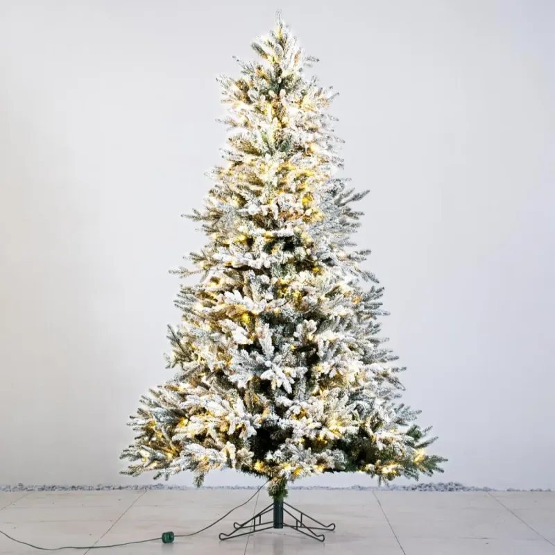 8ft Pre-Lit Finland Fir Artificial Christmas Tree with 700 Dual-Colour LED Lights