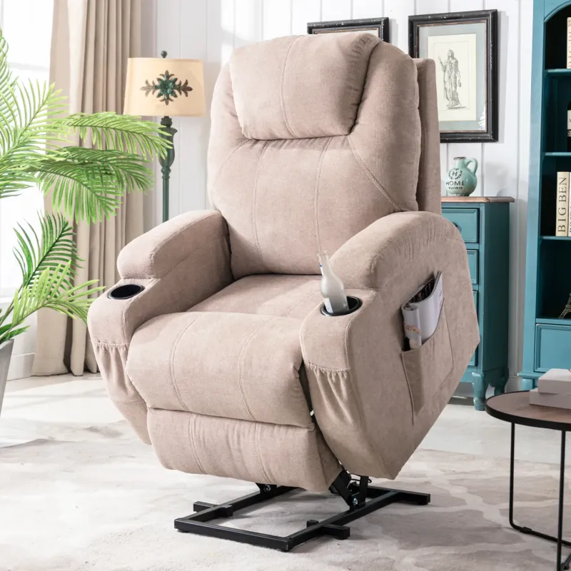 Electric Power Lift Recliner Chair with 8-Point Massage and Lumbar Heat