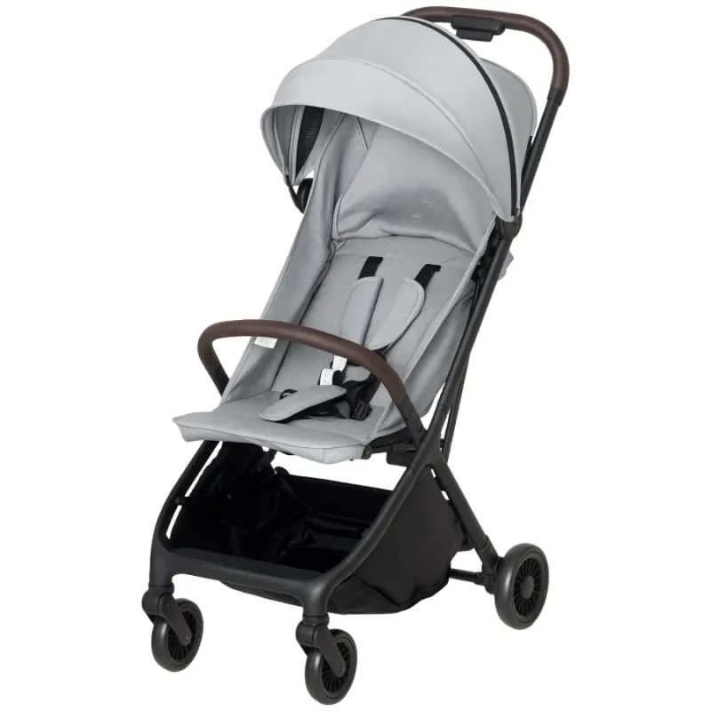 AIYAPLAY Lightweight Compact Baby Stroller with One-Hand Fold - Light Grey