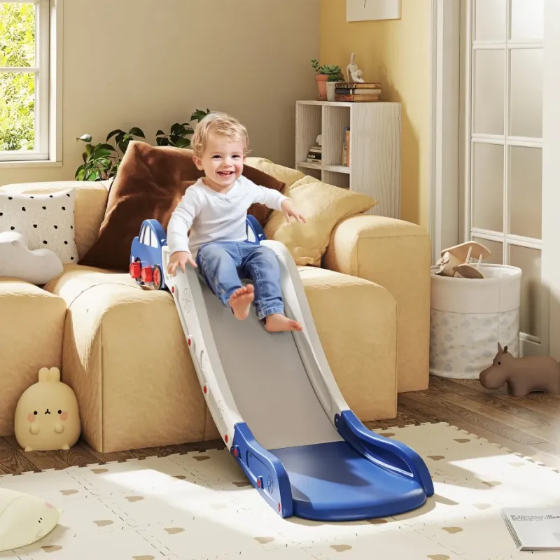 Kids' Bed and Sofa Slide with Extended Buffer Zone - Blue