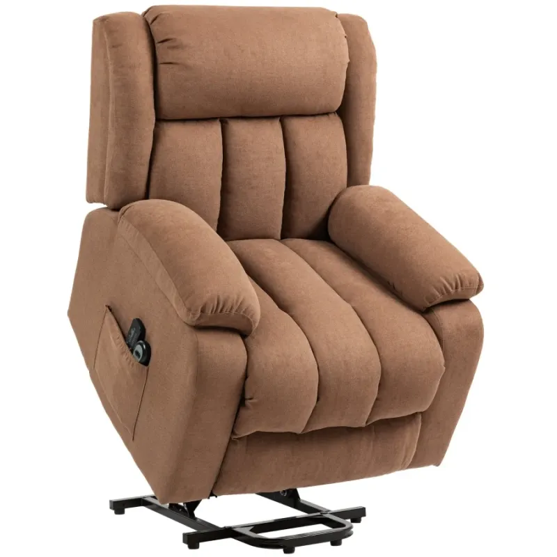  Electric Power Lift Massage Recliner Chair with Remote, Overstuffed - Brown