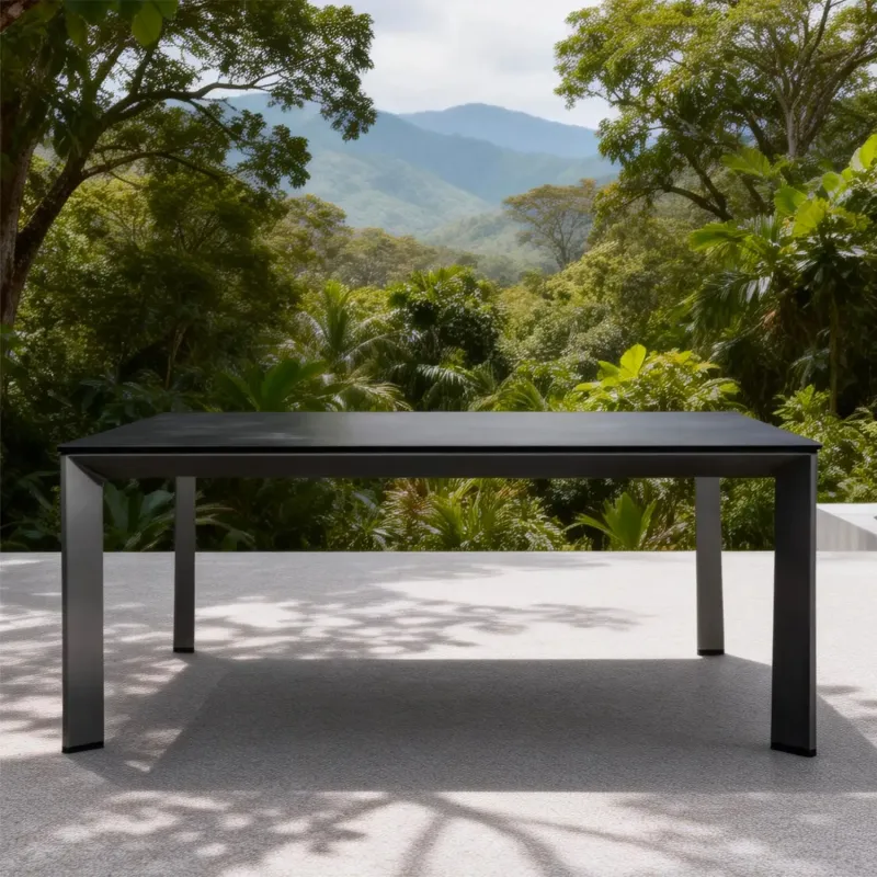 Arve 160cm Aluminium Outdoor Dining Table with Ceramic Glass Top
