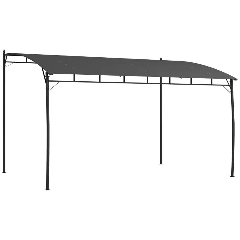 Outsunny 3m x 4m Metal Garden Pergola with PA Coated Canopy - Grey