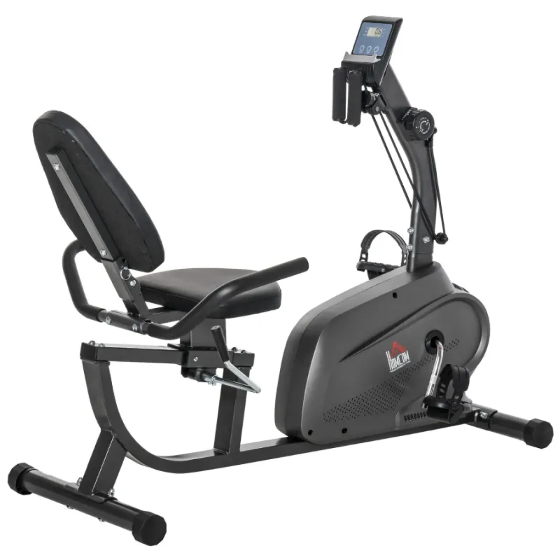 Magnetic Recumbent Exercise Bike with Upper Body Resistance Ropes