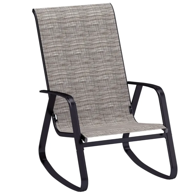 Texteline Rocking Garden Chair with Steel Frame - Light Brown
