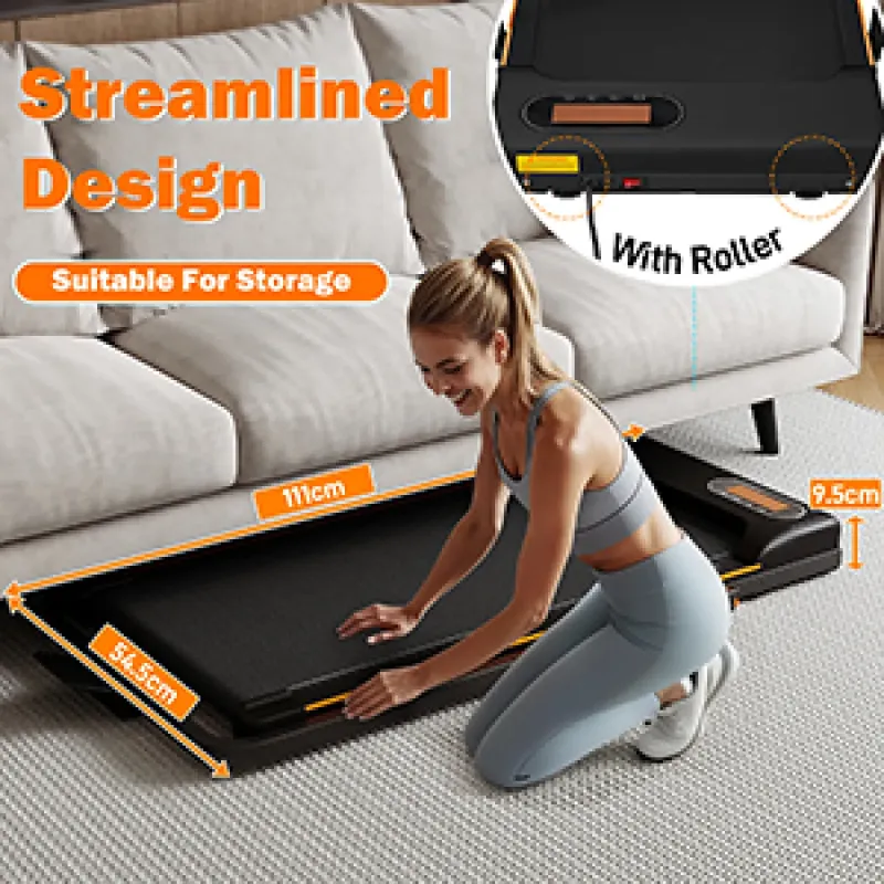 Folding Treadmill with Handrail and 2-Level Manual Incline, 1-10 km/h Compact Running Machine